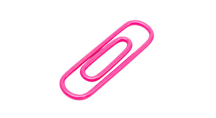Obraz premium Pink paperclip isolated on white background.