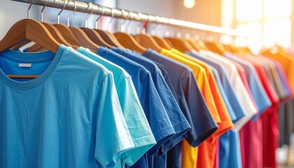 colorful shirts on the hanger 
