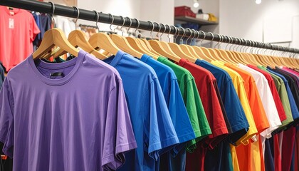 colorful shirts on the hanger 