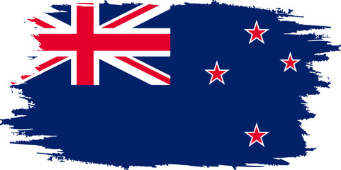 New Zealand Flag flag with grunge style or brush stroke effect. isolated on transparent background.eps
