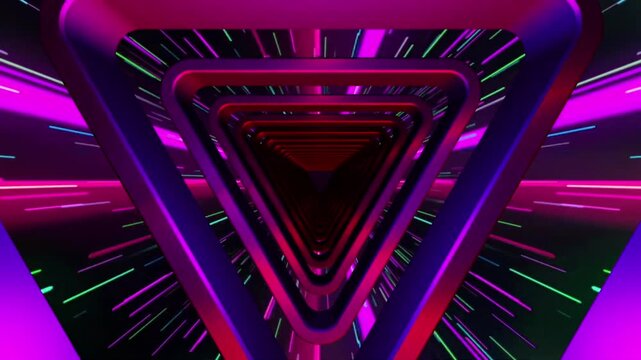 Abstract Sci-Fi Tunnel VJ Motion Background Neon Light Tunnel Free VJ Loops