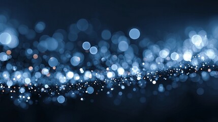 Blue glow particle abstract bokeh background with large soft light orbs dreamy festive blurred backdrop for holiday banners greeting cards web headers and product mockups with copy space