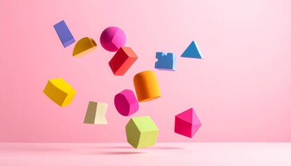 colorful blocks on the white 