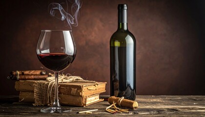 bottle of wine and glass