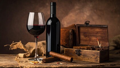 bottle of wine and glass