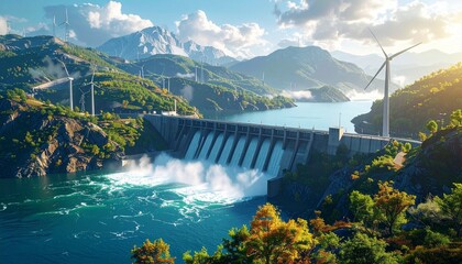 waterfall in the mountains