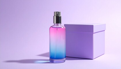 glass bottle and gift box