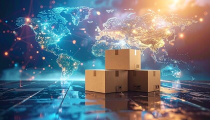 stack of boxes on the blue 
