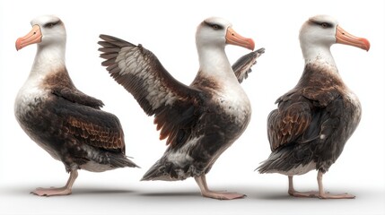 Obraz premium Dignified Albatross Character with Massive Wings in Three Poses