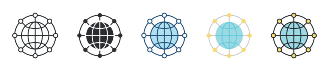 Business Ecosystem Icon Set Multiple Style Collection