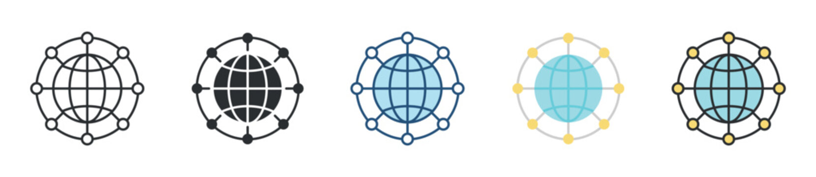 Business Ecosystem Icon Set Multiple Style Collection