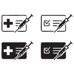 Vaccine passport icon vaccination certificate vector illustration
