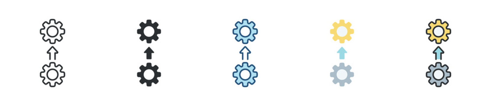 Vertical Integration Icon Set Multiple Style Collection