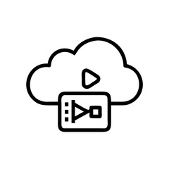 Cloud Streaming Video Platform Icon For Web And Graphic Design