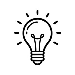 Creative Idea Light Bulb Icon For Web And Graphic Design