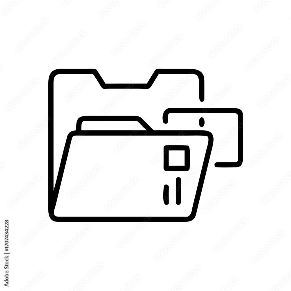 Aufkleber digital folder storage icon for web and graphic design