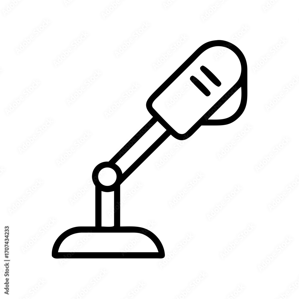 Poster desktop microphone device icon for web and graphic design