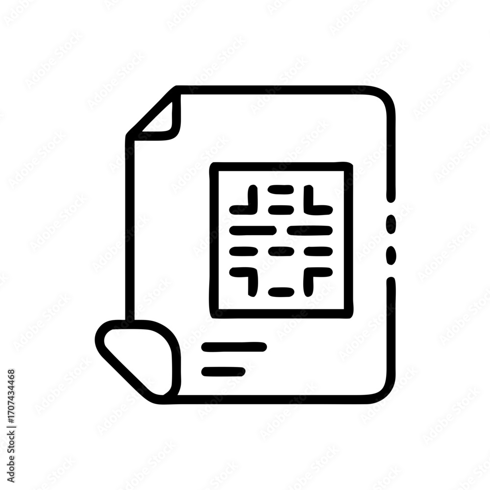 Poster document paper with qr code icon for web and graphic design