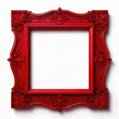 Red ornate square picture frame