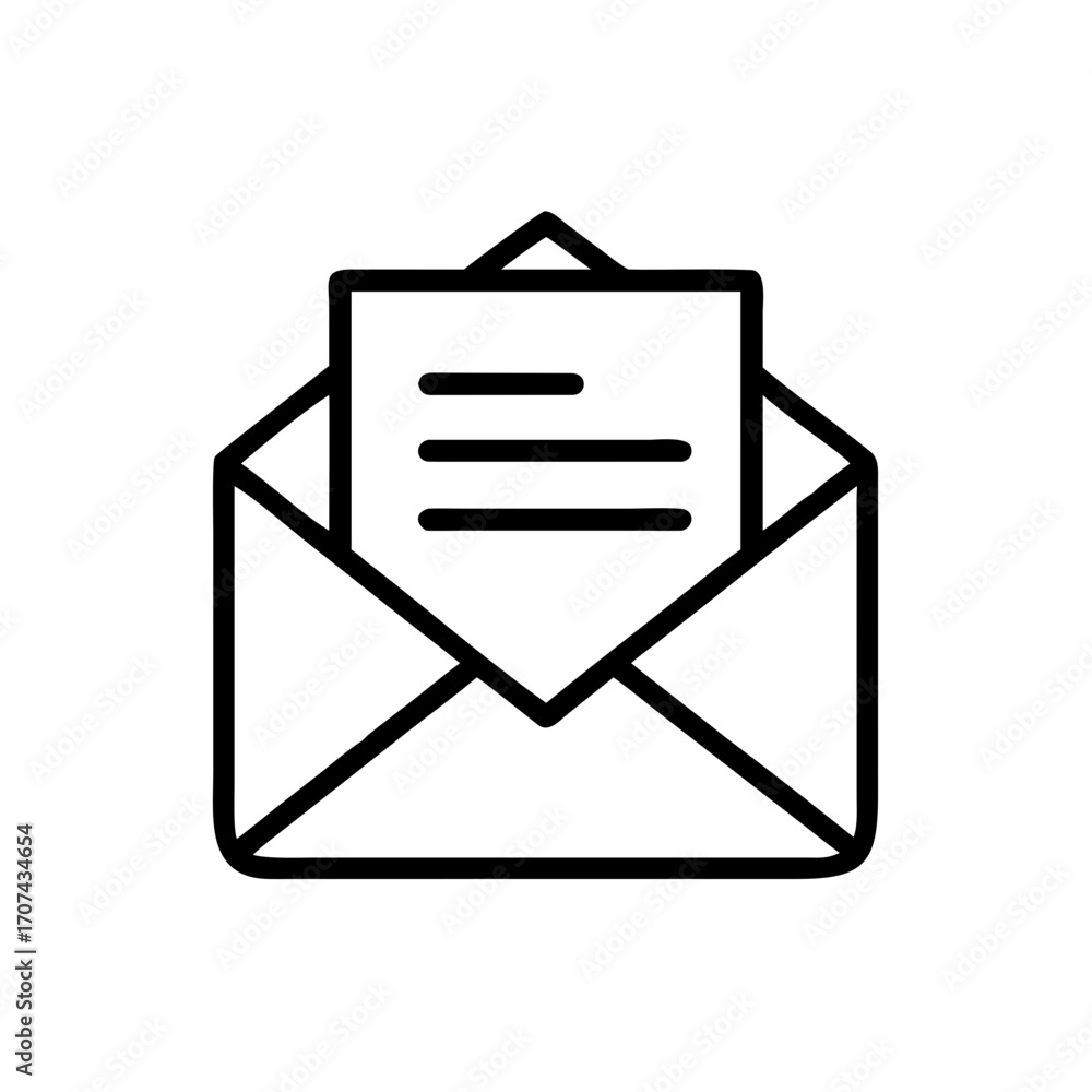 Poster email message with envelope icon for web and graphic design