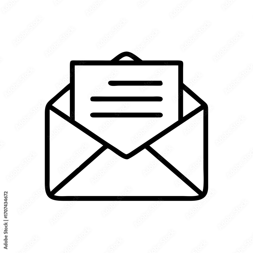 Poster email message with envelope icon for web and graphic design