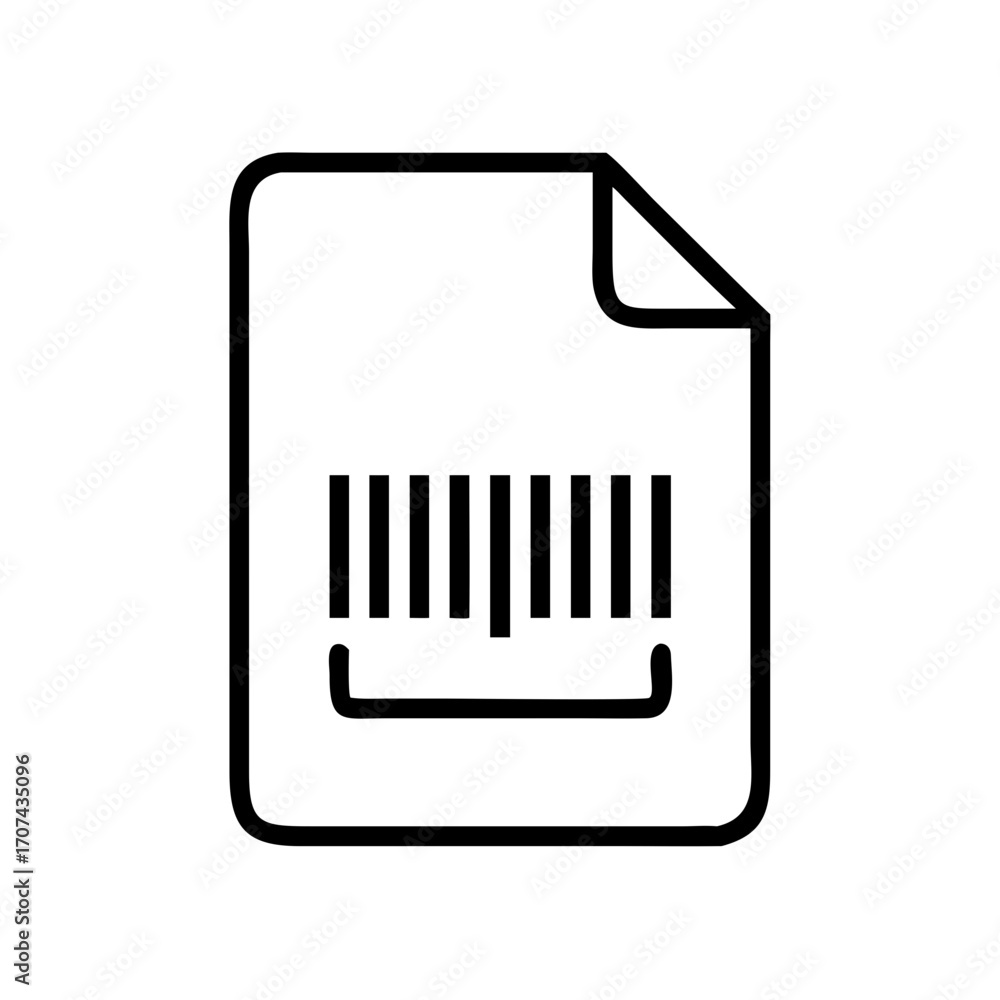 Poster file document with barcode scan icon for web and graphic design