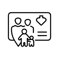 Family Health Support Insurance Card Icon For Web And Graphic Design