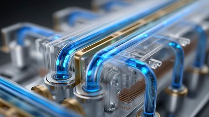 Obraz premium Close-Up View of Components in a Cooling System for Efficient Performance