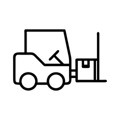 Forklift Industrial Warehouse Loader Icon For Web And Graphic Design