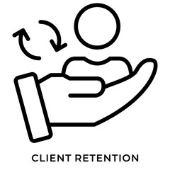 Client Retention Outline Black Icon