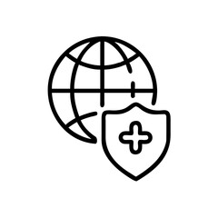 Global Health Insurance Protection World Icon For Web And Graphic Design