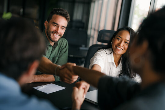 Business teamwork results are motivated by business success victory loyalty unity concept