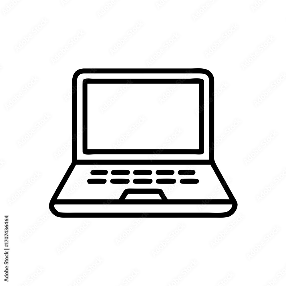 Poster laptop computer device icon for web and graphic design