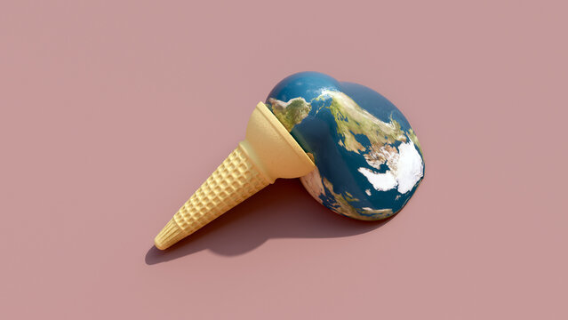 Melting planet, conceptual illustration