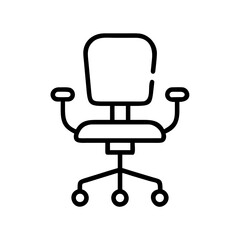 Office Chair With Wheels Icon For Web And Graphic Design