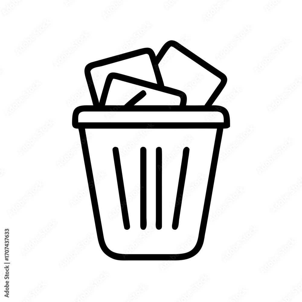 Aufkleber office trash bin container icon for web and graphic design