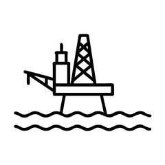 Offshore Oil Drilling Platform Icon For Web And Graphic Design