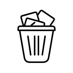 Office Trash Bin Container Icon For Web And Graphic Design