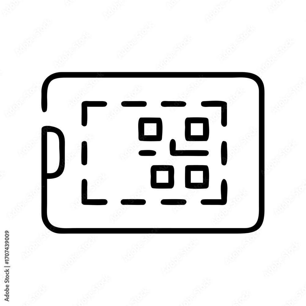 Poster qr code inside loyalty card icon for web and graphic design