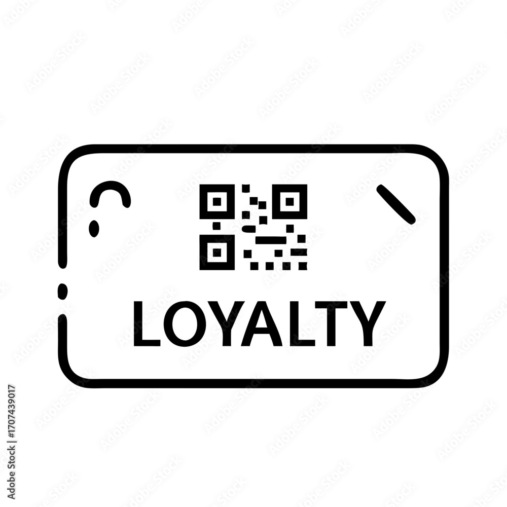 Poster qr code inside loyalty card icon for web and graphic design