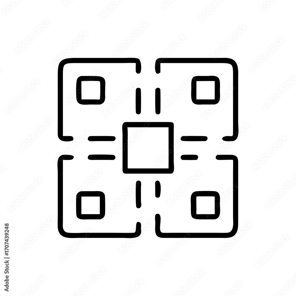 Aufkleber qr code square digital icon for web and graphic design