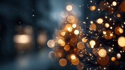 Dreamy Christmas bokeh background with soft glowing light orbs fully blurred festive defocused lights abstract holiday backdrop with copy space for greeting cards banners web headers