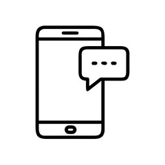 Smartphone With Chat Speech Bubble Icon For Web And Graphic Design