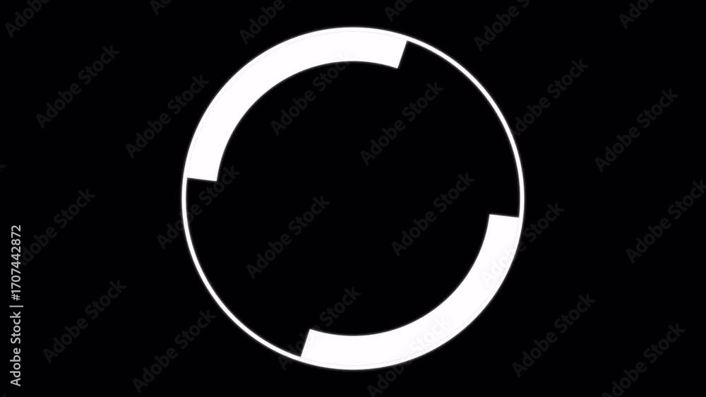 Poster rotating white circle loading animation.