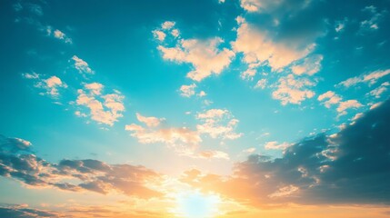 Sunset cloudscape, vibrant sky