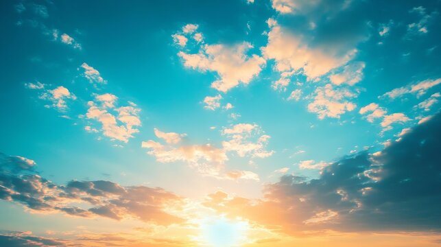 Sunset cloudscape, vibrant sky