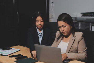 Accounting company provide finance and taxation planning for profitable cash flow, Auditor and accountant team working in office, analyze financial data and accounting record with calculator.Insight