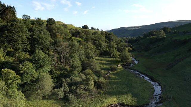 Serene Aerial View of Kettlewell's Lush Green Valleys