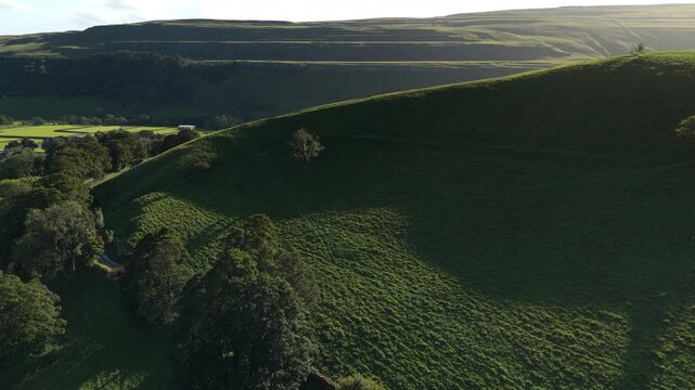Serene Aerial View of Kettlewell's Lush Green Valleys