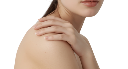 Woman shoulder skin on transparent background png